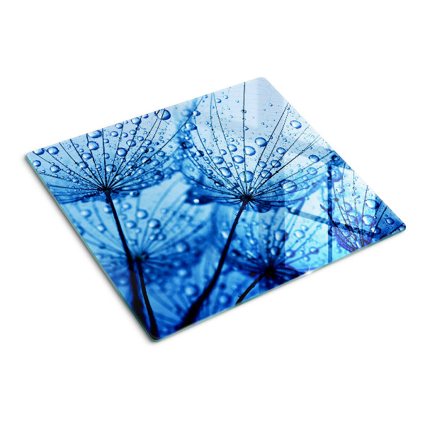 Planche à découper en verre Fleurs avec des gouttes d'eau
