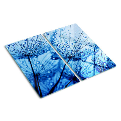 Planche à découper en verre Fleurs avec des gouttes d'eau