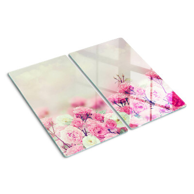Planche à découper verre Motif floral rose