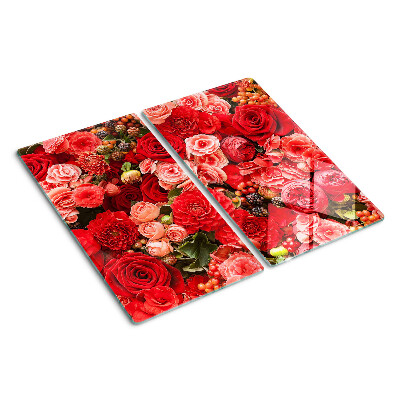 Planche à découper en verre Motif floral avec des roses