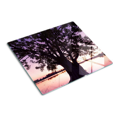 Planche à découper verre Arbre au coucher du soleil