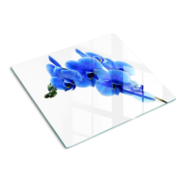 Planche à découper en verre Orchidées bleues