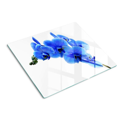 Planche à découper en verre Orchidées bleues