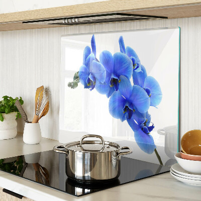 Planche à découper en verre Orchidées bleues