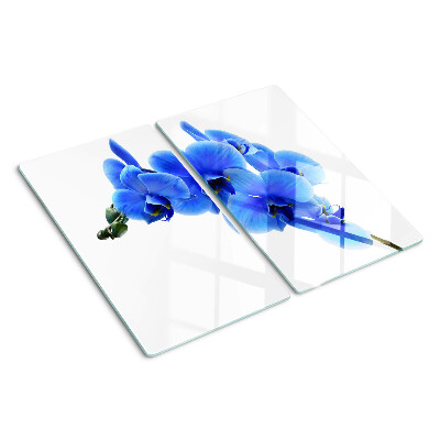 Planche à découper en verre Orchidées bleues