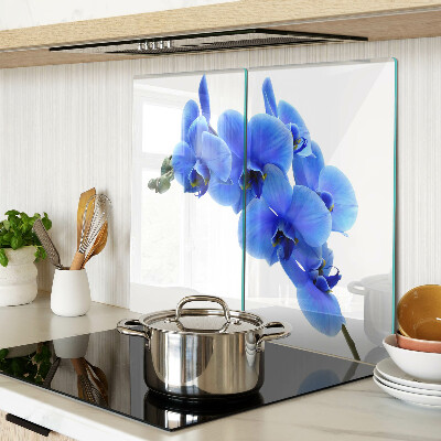 Planche à découper en verre Orchidées bleues