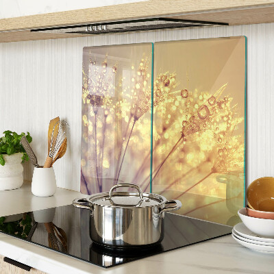 Planche à découper verre Fleurs avec des gouttes d'eau