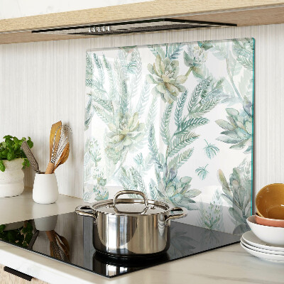 Planche à découper verre Plantes succulentes et feuilles