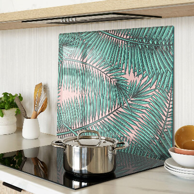Planche à découper en verre Feuilles de palmier sur fond rose