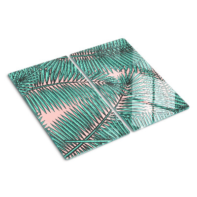 Planche à découper en verre Feuilles de palmier sur fond rose