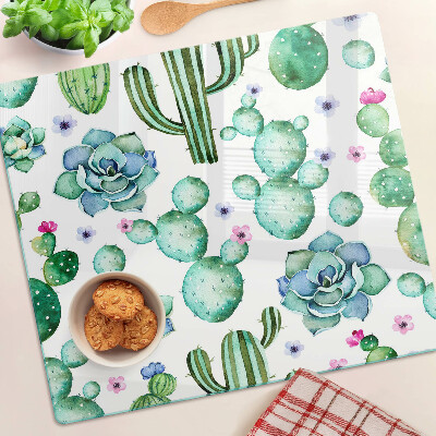 Planche à découper verre Cactus et plantes succulentes