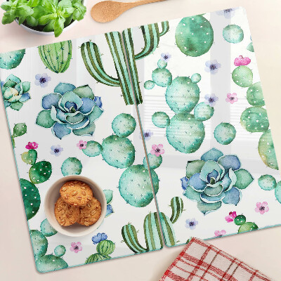 Planche à découper verre Cactus et plantes succulentes