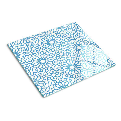 Planche à découper verre Motif floral dans les tons de bleu