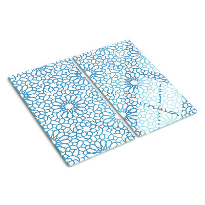 Planche à découper verre Motif floral dans les tons de bleu