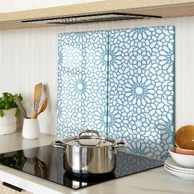 Planche à découper verre Motif floral dans les tons de bleu