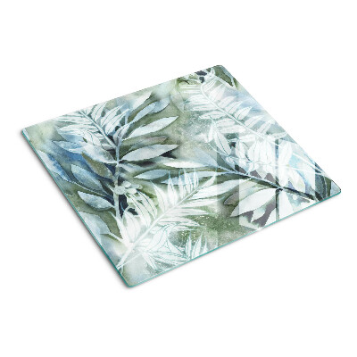 Planche à découper en verre Feuilles tropicales aux tons pastel