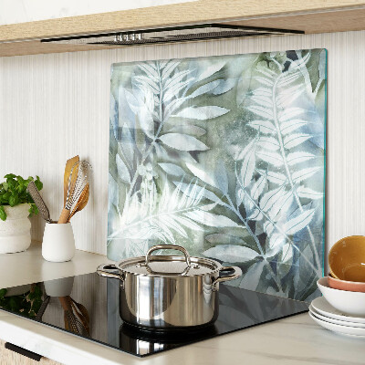 Planche à découper en verre Feuilles tropicales aux tons pastel