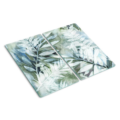 Planche à découper en verre Feuilles tropicales aux tons pastel