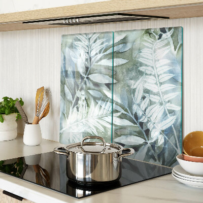 Planche à découper en verre Feuilles tropicales aux tons pastel