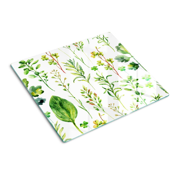 Planche à découper verre Motifs végétaux dans des tons de vert