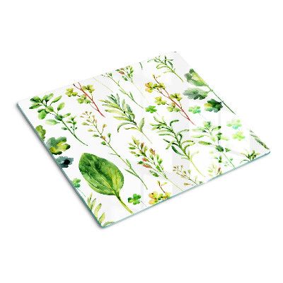 Planche à découper verre Motifs végétaux dans des tons de vert