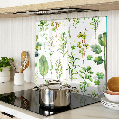 Planche à découper verre Motifs végétaux dans des tons de vert