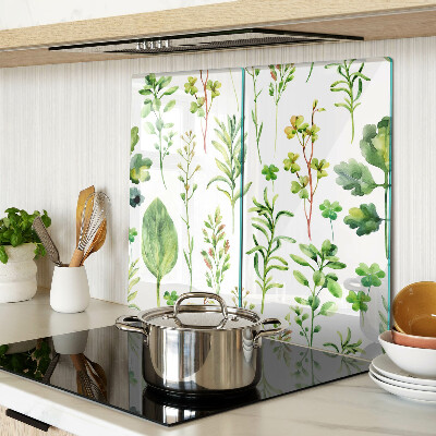 Planche à découper verre Motifs végétaux dans des tons de vert