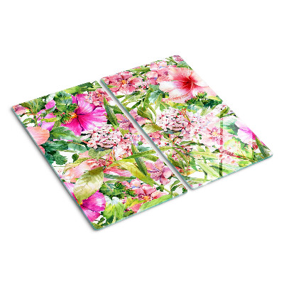 Planche à découper verre Motif floral tropical