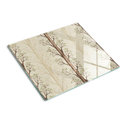 Planche à découper verre Motif de branches d'arbres avec feuilles