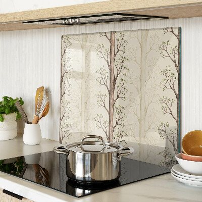 Planche à découper verre Motif de branches d'arbres avec feuilles