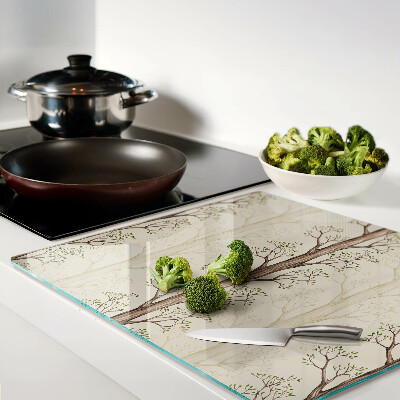 Planche à découper verre Motif de branches d'arbres avec feuilles