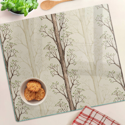 Planche à découper verre Motif de branches d'arbres avec feuilles