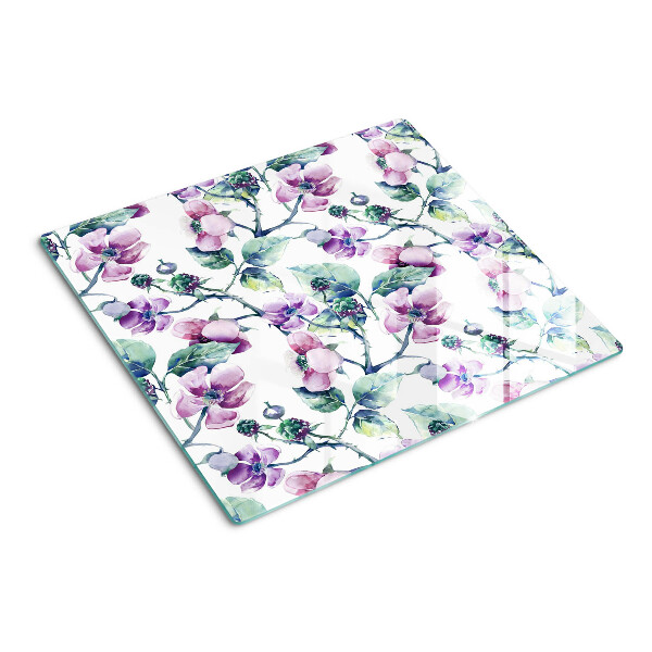 Planche à découper verre Motif floral Magnolia