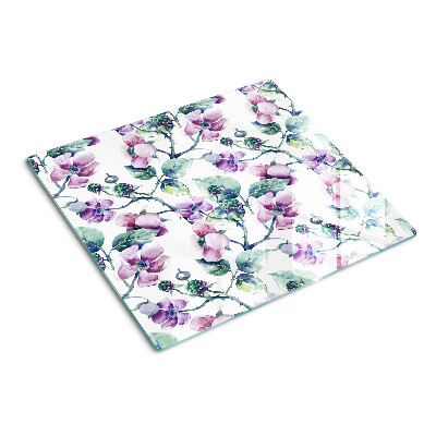 Planche à découper verre Motif floral Magnolia