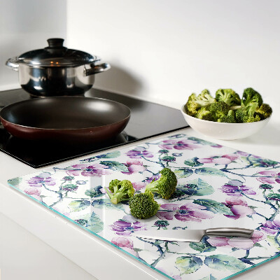 Planche à découper verre Motif floral Magnolia