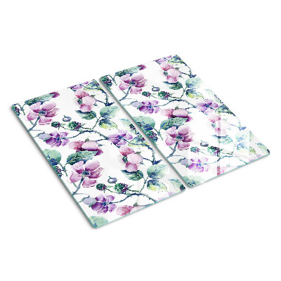 Planche à découper verre Motif floral Magnolia