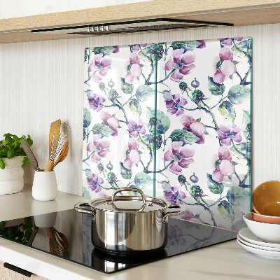 Planche à découper verre Motif floral Magnolia