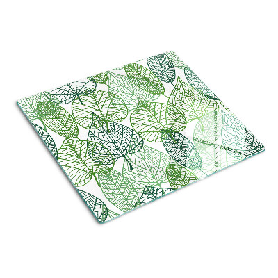 Planche à découper verre Feuilles dans différentes nuances de vert
