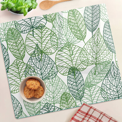 Planche à découper verre Feuilles dans différentes nuances de vert