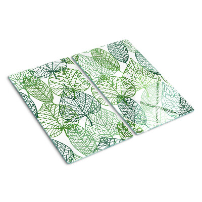 Planche à découper verre Feuilles dans différentes nuances de vert