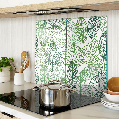 Planche à découper verre Feuilles dans différentes nuances de vert
