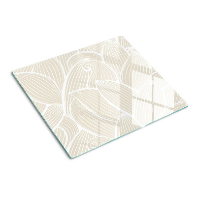 Planche à découper verre Feuilles au motif délicat