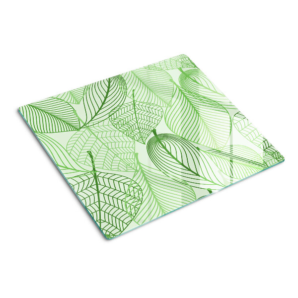 Planche à découper en verre Feuilles dans des tons de vert