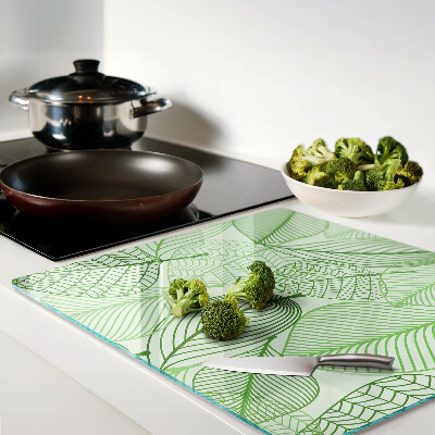 Planche à découper en verre Feuilles dans des tons de vert
