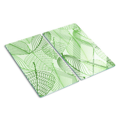 Planche à découper en verre Feuilles dans des tons de vert