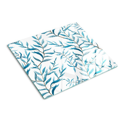 Planche à découper verre Feuilles aux tons bleus
