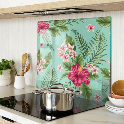 Planche à découper verre Motif floral tropical