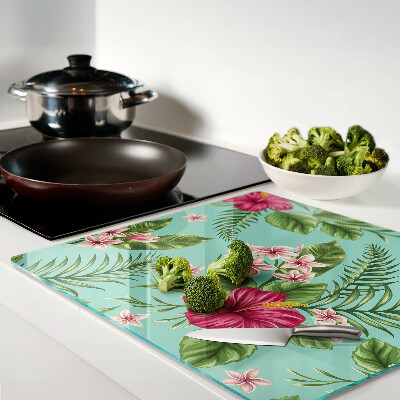 Planche à découper verre Motif floral tropical