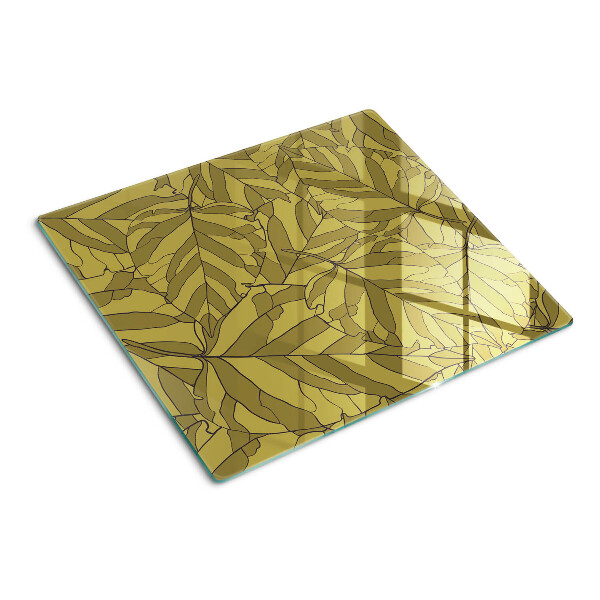 Planche à découper verre Feuilles aux tons dorés