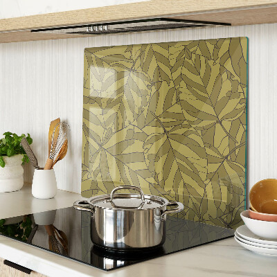 Planche à découper verre Feuilles aux tons dorés